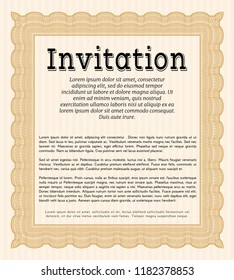 Orange Invitation. Artistry design. Customizable, Easy to edit and change colors. Complex background. 