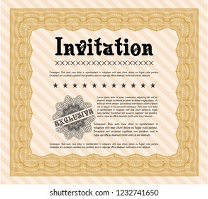 Orange Invitation. Beauty design. Vector illustration. Complex background. 