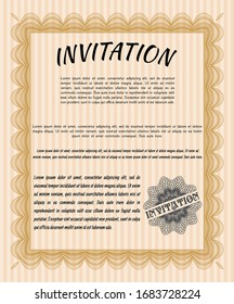 Orange Invitation. Complex background. Customizable, Easy to edit and change colors. Superior design. 
