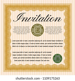  Orange Invitation. With complex background. Elegant design. Customizable, Easy to edit and change colors. 