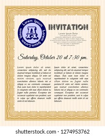Orange Invitation. Cordial design. Vector illustration. With complex background. 