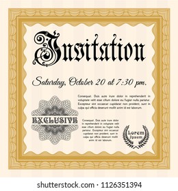 Orange Invitation. Customizable, Easy to edit and change colors. Printer friendly. Artistry design. 