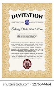 Orange Invitation. Customizable, Easy to edit and change colors. With quality background. Cordial design. 