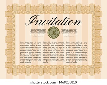 Orange Invitation. Easy to print. Customizable, Easy to edit and change colors. Superior design. 