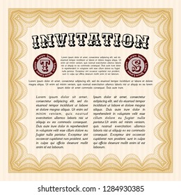 Orange Invitation. Easy to print. Vector illustration. Good design. 