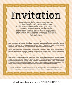 Orange Invitation. Excellent design. Customizable, Easy to edit and change colors. With quality background. 