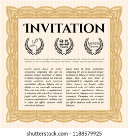 Orange Invitation. Excellent design. Vector illustration. With background. 