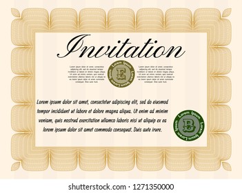 Orange Invitation. Nice design. With linear background. Customizable, Easy to edit and change colors. 