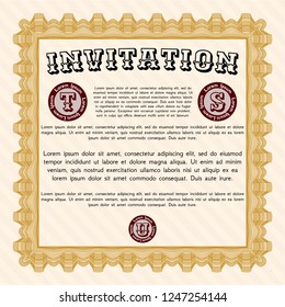 Orange Invitation. Perfect design. Vector illustration. With background. 