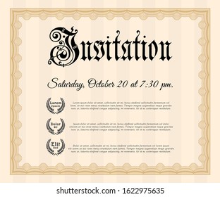 Orange Invitation. Printer friendly. Customizable, Easy to edit and change colors. Lovely design. 