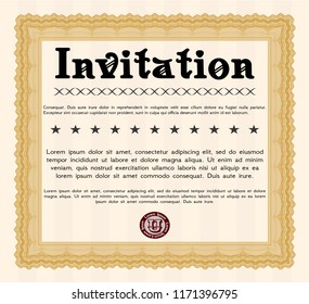 Orange Invitation. With quality background. Customizable, Easy to edit and change colors. Money Pattern. 