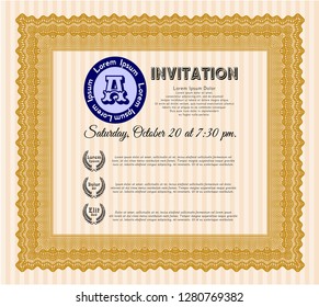 Orange Invitation. With quality background. Customizable, Easy to edit and change colors. Good design. 
