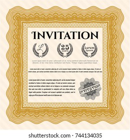 Orange Invitation. Sophisticated design. With complex background. Customizable, Easy to edit and change colors. 