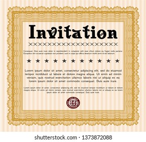 Orange Invitation template. Customizable, Easy to edit and change colors. Easy to print. Nice design. 