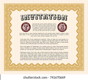 Orange Invitation template. Customizable, Easy to edit and change colors. With background. Superior design. 
