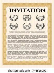 Orange Invitation template. Good design. Customizable, Easy to edit and change colors. Complex background. 