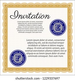 Orange Invitation template. Modern design. With quality background. Customizable, Easy to edit and change colors. 