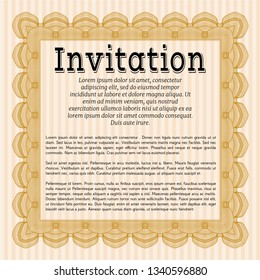 Orange Invitation template. Money style design. Customizable, Easy to edit and change colors. Printer friendly. 