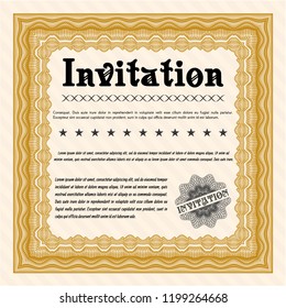 Orange Invitation template. Perfect design. Easy to print. Detailed. 