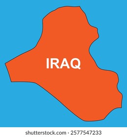 orange iraq map vector illustratio