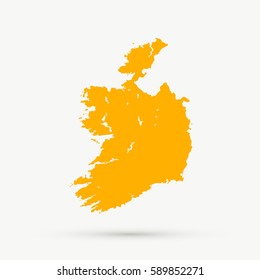 Orange Ireland Map Illustration