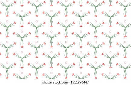 Orange Iris Flower with with Levaes and Circle Pattern Background