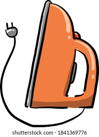 Orange iron, illustration, vector on white background