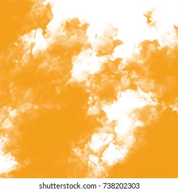 orange irregular watercolor pattern on white background, vector illustration