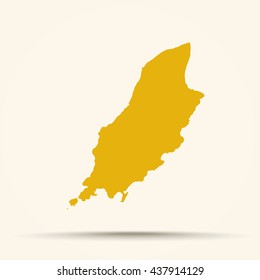 Orange Isle of Man Map Illustration



