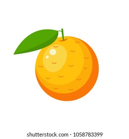 Orange isolated on white background. Flat Vector illustration.