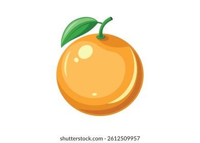 Orange isolated on a white background. Fruit Orange illustration.
