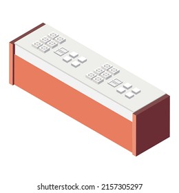 icono naranja de la fachada de construcción isométrica