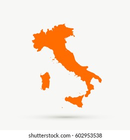 Orange Italy Map Illustration

