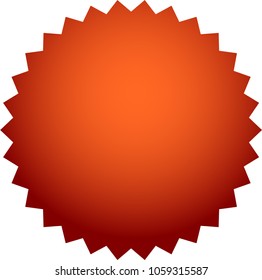Orange jagged badge