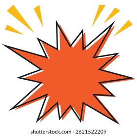 Orange jagged bomb round misaligned speech bubble frame