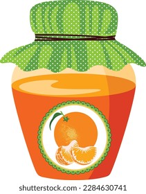 Orange jam in glass jar
