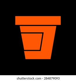 Orange Jam vector icon. Jam jar  on a black background