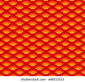 Orange japan waves background
