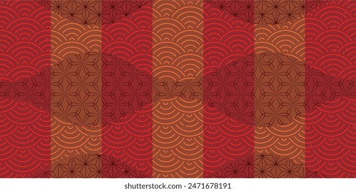 Orange Japanese Pattern Autumn Background