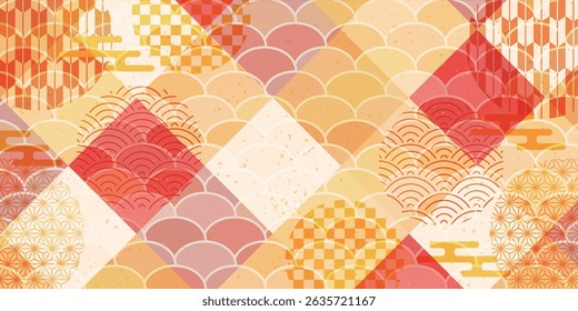 Orange Japanese Pattern Autumn Background