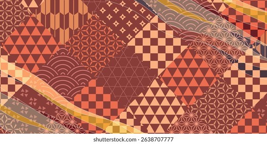 Orange Japanese Pattern Autumn Background