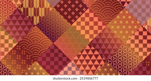 Orange Japanese Pattern Nengajo Background