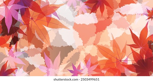 Orange Japanese Pattern Watercolor Background