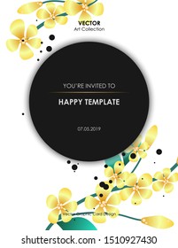 Orange Jasmine flower Card, Vector illustration design element