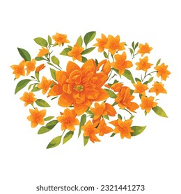 Orange jasmine flower vector design