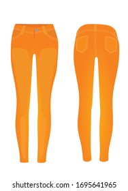 pantalones vaqueros naranjas. ilustración vectorial