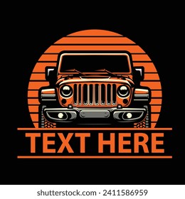 orange jeep, an illustration for t shirt