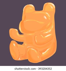 Orange jelly bear cartoon character