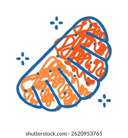 vetor de esboço de ícone de rabisco de geleia de doces de geleia laranja. símbolo isolado ilustração