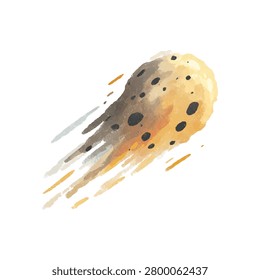 Orange jellyfish artwork with translucent bell and dangling tentacles in watercolor style